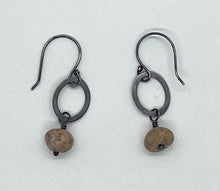 Load image into Gallery viewer, Flattened Circle Rock Earrings