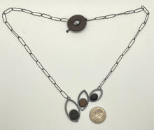 Load image into Gallery viewer, Fan Up Leaves and Rocks Necklace