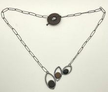 Load image into Gallery viewer, Fan Up Leaves and Rocks Necklace