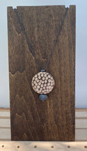 Load image into Gallery viewer, Burned & Carved Wood and Rock Circle Necklace