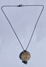 Load image into Gallery viewer, Burned & Carved Wood and Rock Circle Necklace
