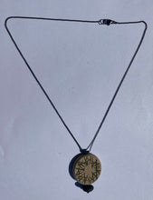 Load image into Gallery viewer, Carved & Painted Wood Circle Rock Necklace