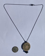 Load image into Gallery viewer, Carved & Painted Wood Circle Rock Necklace