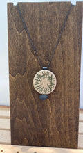Load image into Gallery viewer, Carved & Painted Wood Circle Rock Necklace
