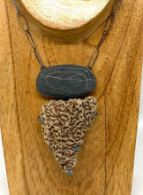 Load image into Gallery viewer, Rock and bumpy driftwood necklace