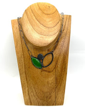 Load image into Gallery viewer, 2 Leaf Rock and Enamel Necklace