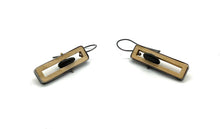 Load image into Gallery viewer, Wood Rectangle & Rock Earrings