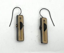 Load image into Gallery viewer, Wood Rectangle & Rock Earrings