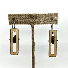 Load image into Gallery viewer, Wood Rectangle & Rock Earrings