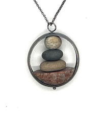 Load image into Gallery viewer, Stack of Rocks in Silver Circle