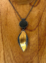 Load image into Gallery viewer, Rock and Gold Leaf Necklace
