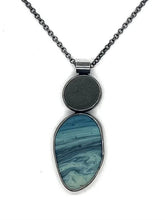 Load image into Gallery viewer, Rock and Leland Blue/Pioneer Glass Necklace