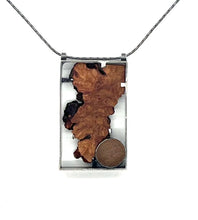 Load image into Gallery viewer, Wood Slice and Rock Pendant