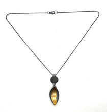 Load image into Gallery viewer, Rock and Gold Leaf Necklace