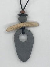 Load image into Gallery viewer, Rock Driftwood Leather Necklace