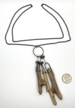 Load image into Gallery viewer, Three Stick Driftwood and Rock Necklace