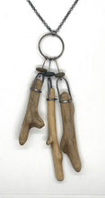 Load image into Gallery viewer, Three Stick Driftwood and Rock Necklace