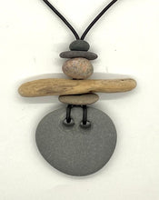 Load image into Gallery viewer, Rock and Driftwood Leather Necklace