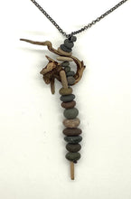 Load image into Gallery viewer, Rock and Driftwood Stack Necklace