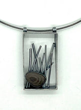 Load image into Gallery viewer, Rectangle grass and rock pendant