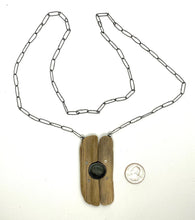 Load image into Gallery viewer, Rock and driftwood riveted necklace
