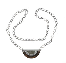 Load image into Gallery viewer, Wood & Rock 1/2 Circle Necklace