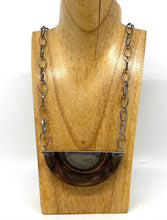 Load image into Gallery viewer, Wood & Rock 1/2 Circle Necklace