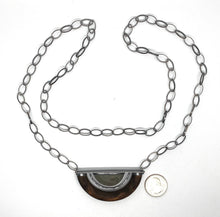 Load image into Gallery viewer, Wood & Rock 1/2 Circle Necklace
