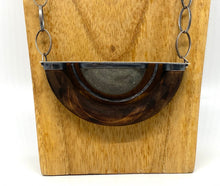 Load image into Gallery viewer, Wood & Rock 1/2 Circle Necklace