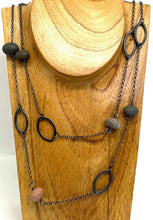 Load image into Gallery viewer, Long Leaf and Rock Necklace