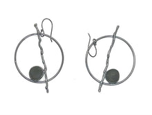 Load image into Gallery viewer, Twig and Rock Hoop Earrings