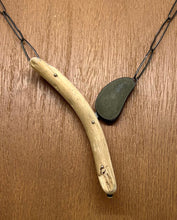 Load image into Gallery viewer, Rock and driftwood V necklace