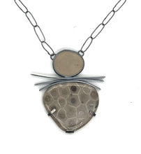 Load image into Gallery viewer, Rock and Petoskey Stone Necklace