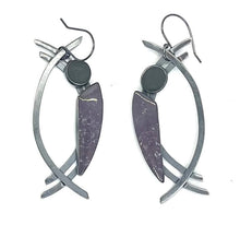 Load image into Gallery viewer, Grape Agate Rock Earrings