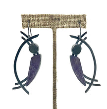 Load image into Gallery viewer, Grape Agate Rock Earrings