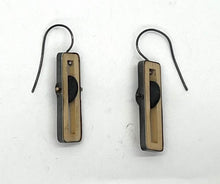 Load image into Gallery viewer, Wood Rectangle &amp; Rock Earrings
