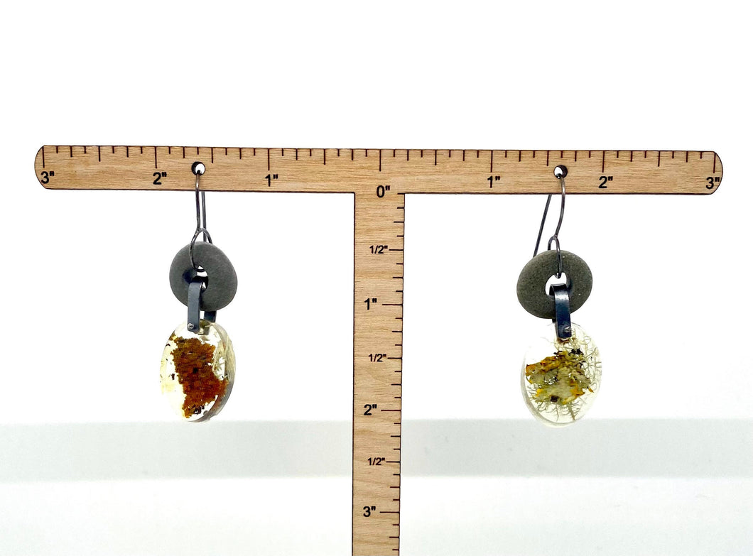 Rock and Lichen Earrings