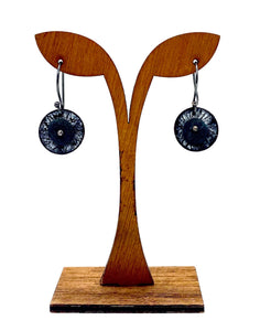 Domed Enamel & Rock Earrings