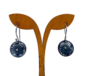 Domed Enamel & Rock Earrings