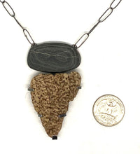 Load image into Gallery viewer, Rock and bumpy driftwood necklace
