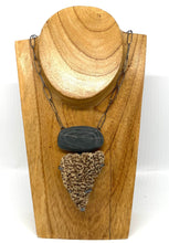Load image into Gallery viewer, Rock and bumpy driftwood necklace
