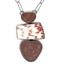 Load image into Gallery viewer, Red rock and shell necklace
