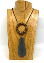 Load image into Gallery viewer, Rock and Wood Bezel Set Necklace

