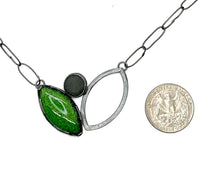 Load image into Gallery viewer, 2 Leaf Rock and Enamel Necklace
