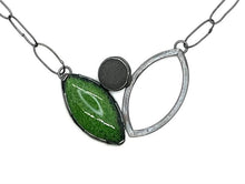Load image into Gallery viewer, 2 Leaf Rock and Enamel Necklace
