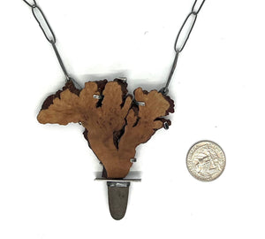 Rock and wood necklace