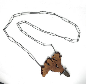 Rock and wood necklace