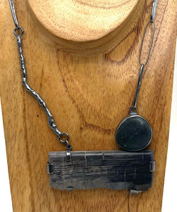 Rock and Petrified Wood Twig necklace