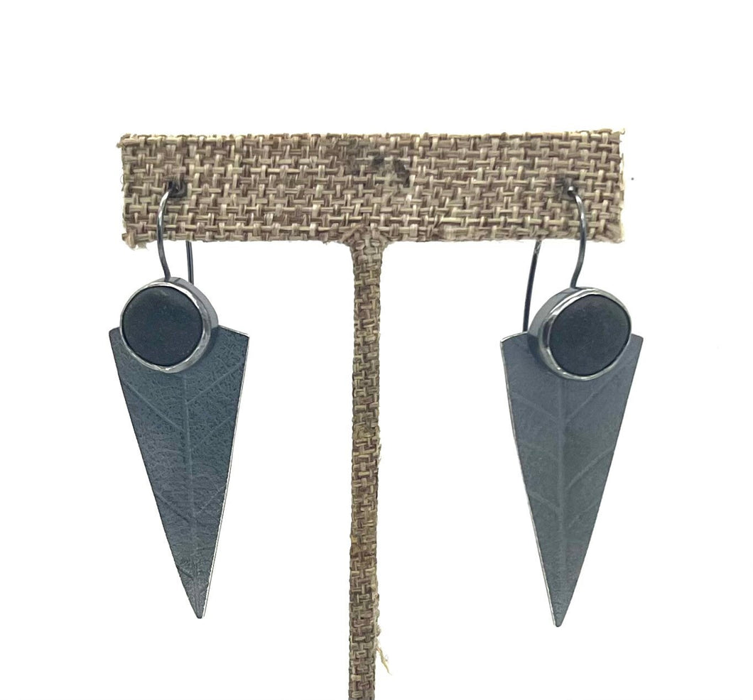 Rock Triangle Leaf Vein Earrings