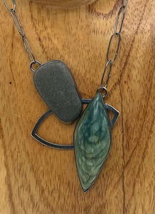 2 Leaf Rock and Gary Green Jasper Necklace
